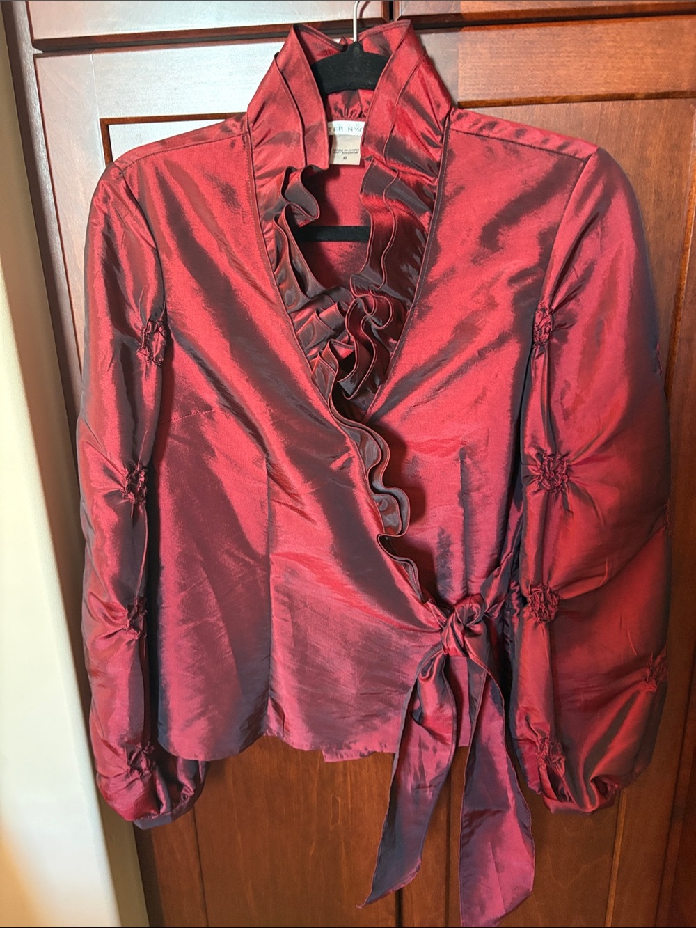 Elegant Ruffled Peter Nygard Wrap Top Size 6 Vintage